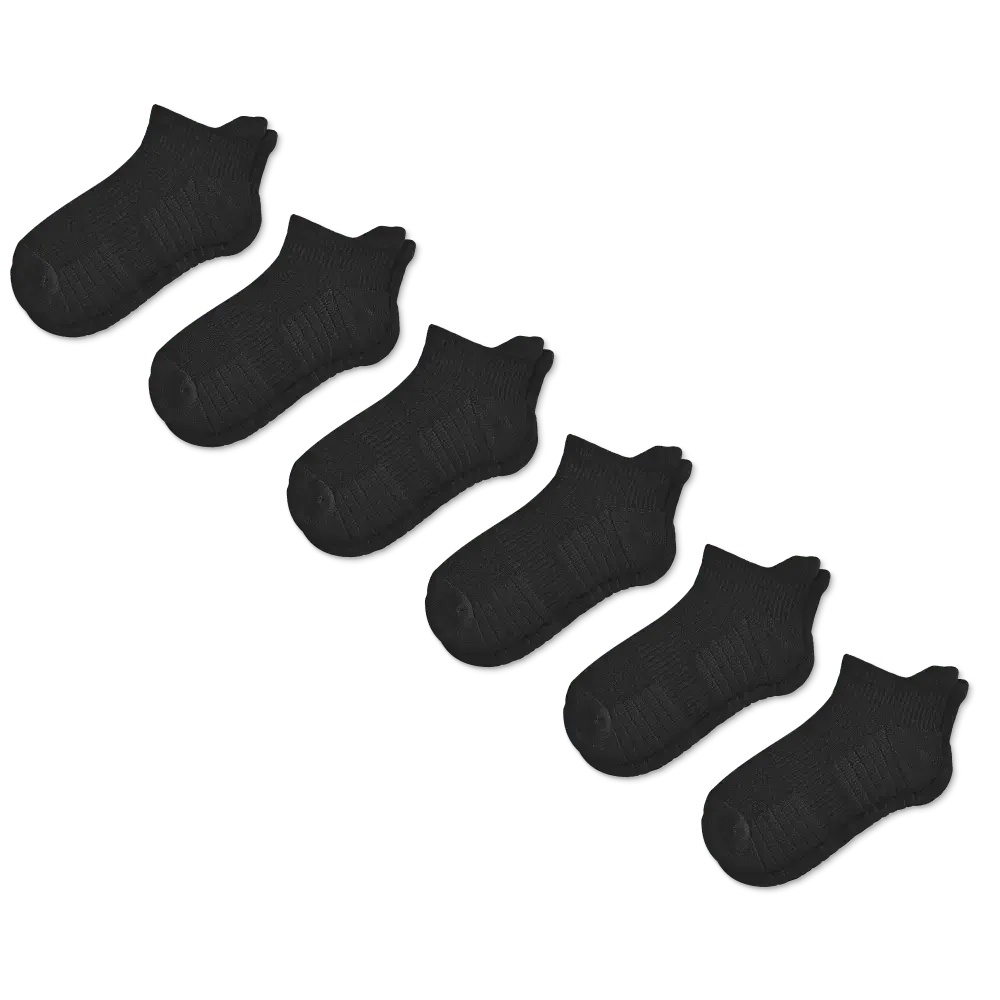 Black Ankle Compression Socks Bundle 6-Pack