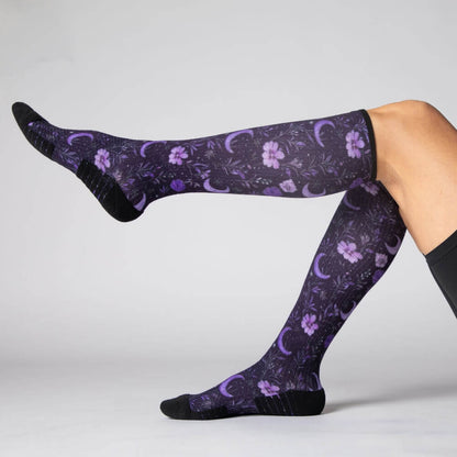 Purple Moon Compression Socks