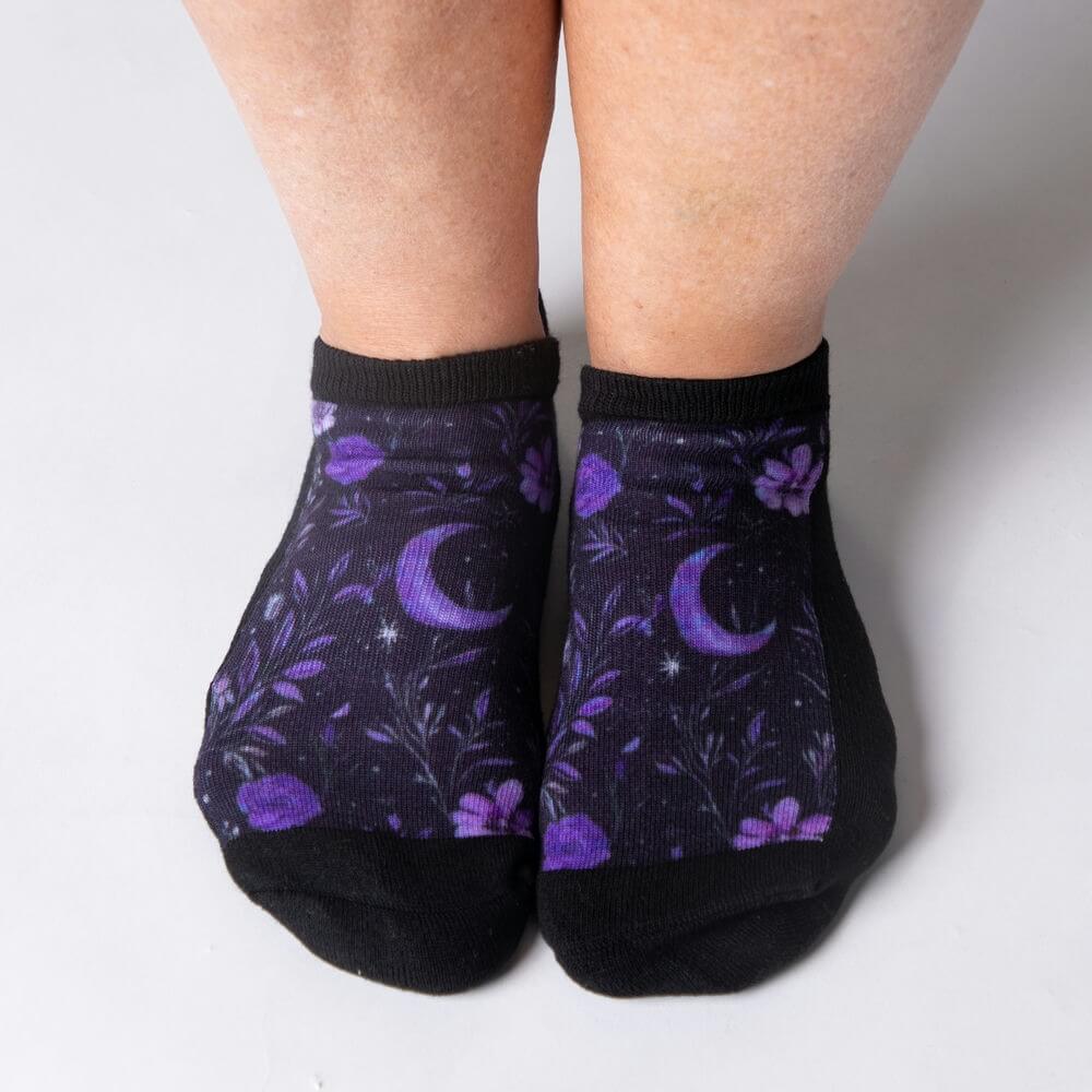 Purple Moon Ankle Socks