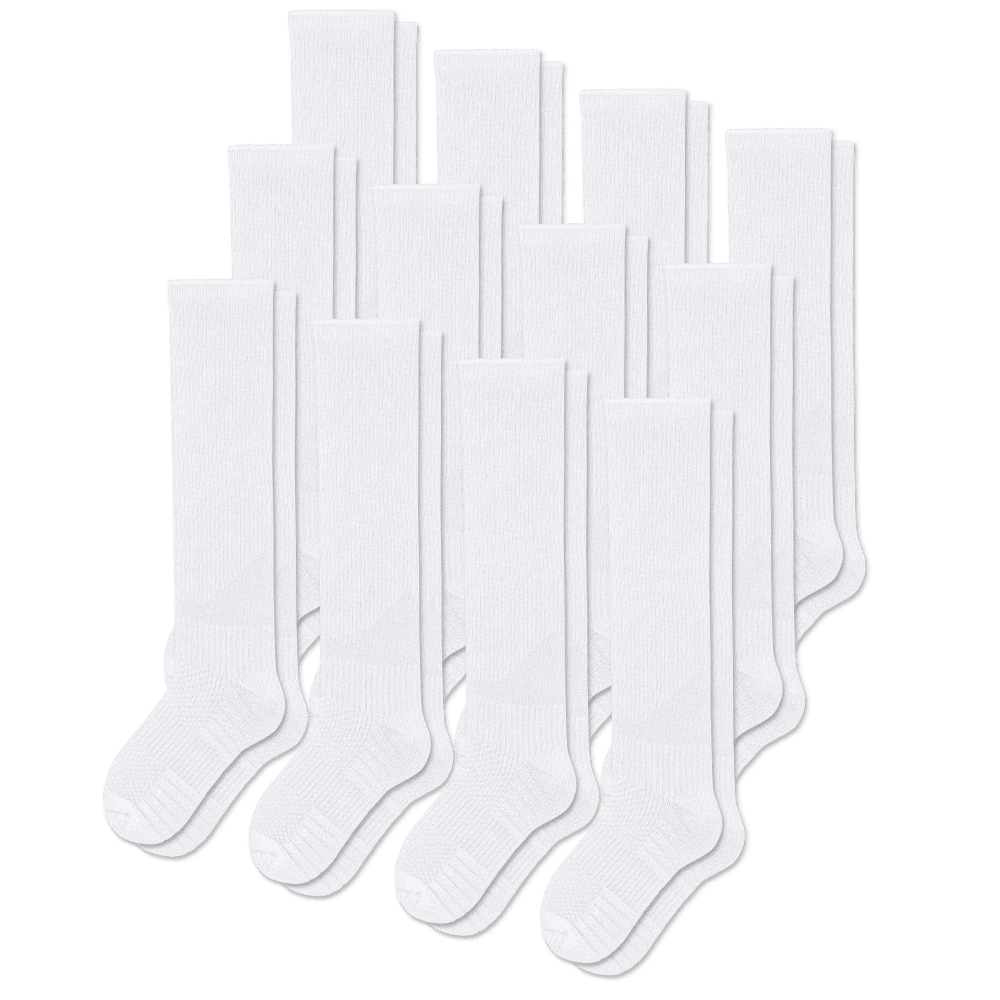 White Compression Socks Bundle 12-Pack