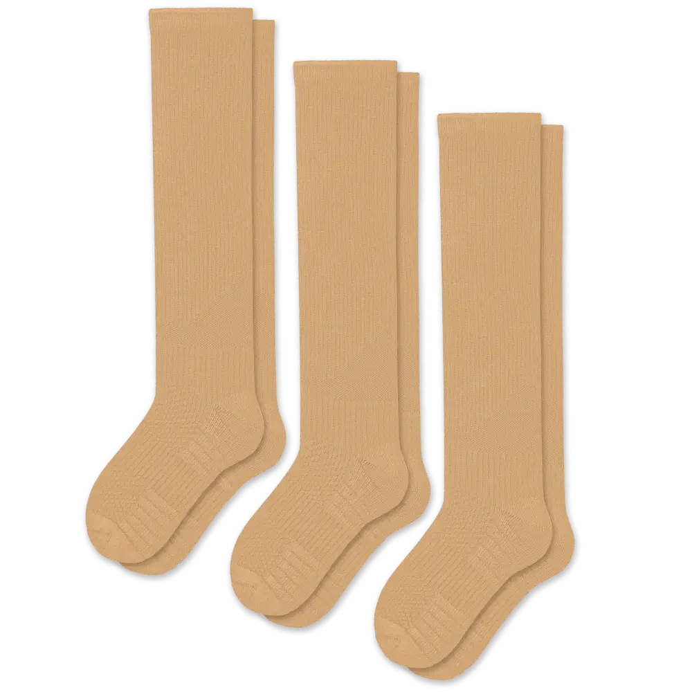 Tan Compression Socks Bundle 3-Pack