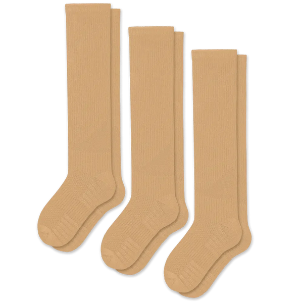 Tan Compression Socks Bundle 3-Pack