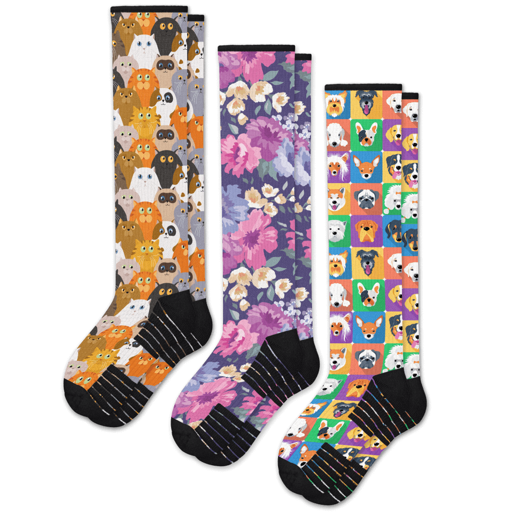 Paws & Petals Compression Socks Bundle 3-Pack