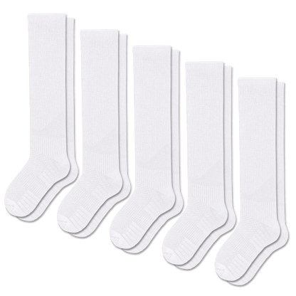 White Compression Socks Bundle 5-Pack