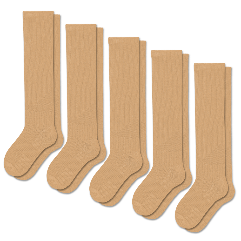 Tan Compression Socks Bundle 5-Pack
