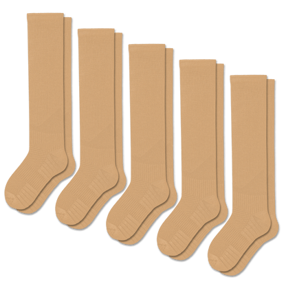 Tan Compression Socks Bundle 5-Pack