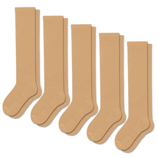 Tan Compression Socks Bundle 5-Pack