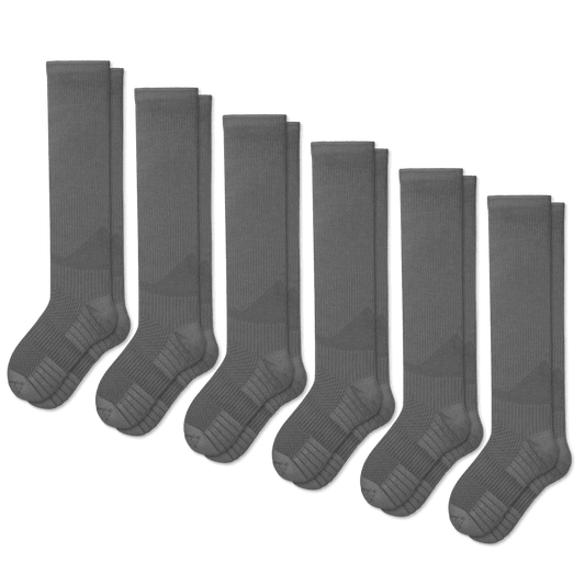 Gray Compression Socks Bundle 6-Pack