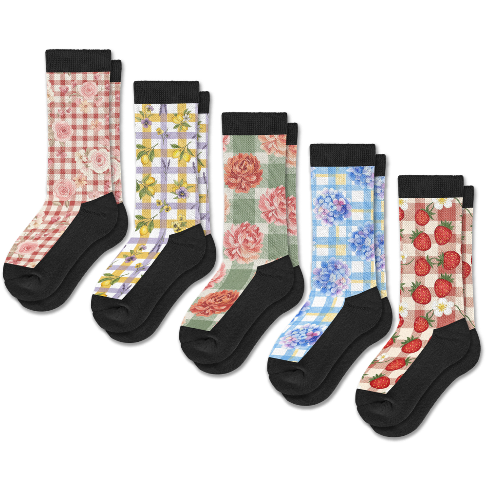 Gingham Garden EasyStretch™ Socks 5-Pack Bundle