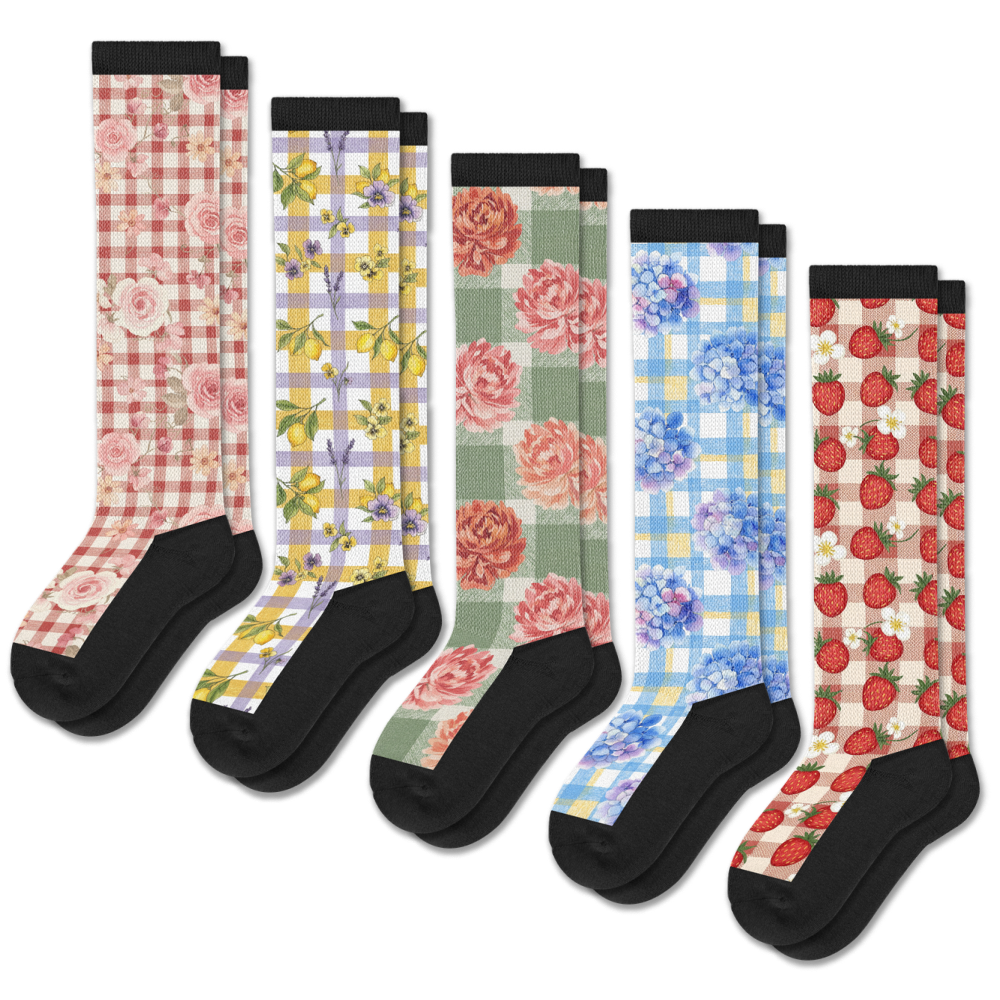 Gingham Garden EasyStretch™ Socks 5-Pack Bundle