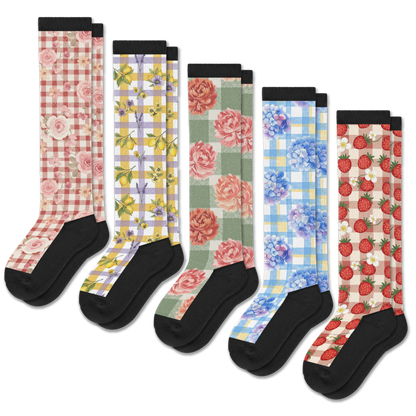 Gingham Garden EasyStretch™ Socks 5-Pack Bundle