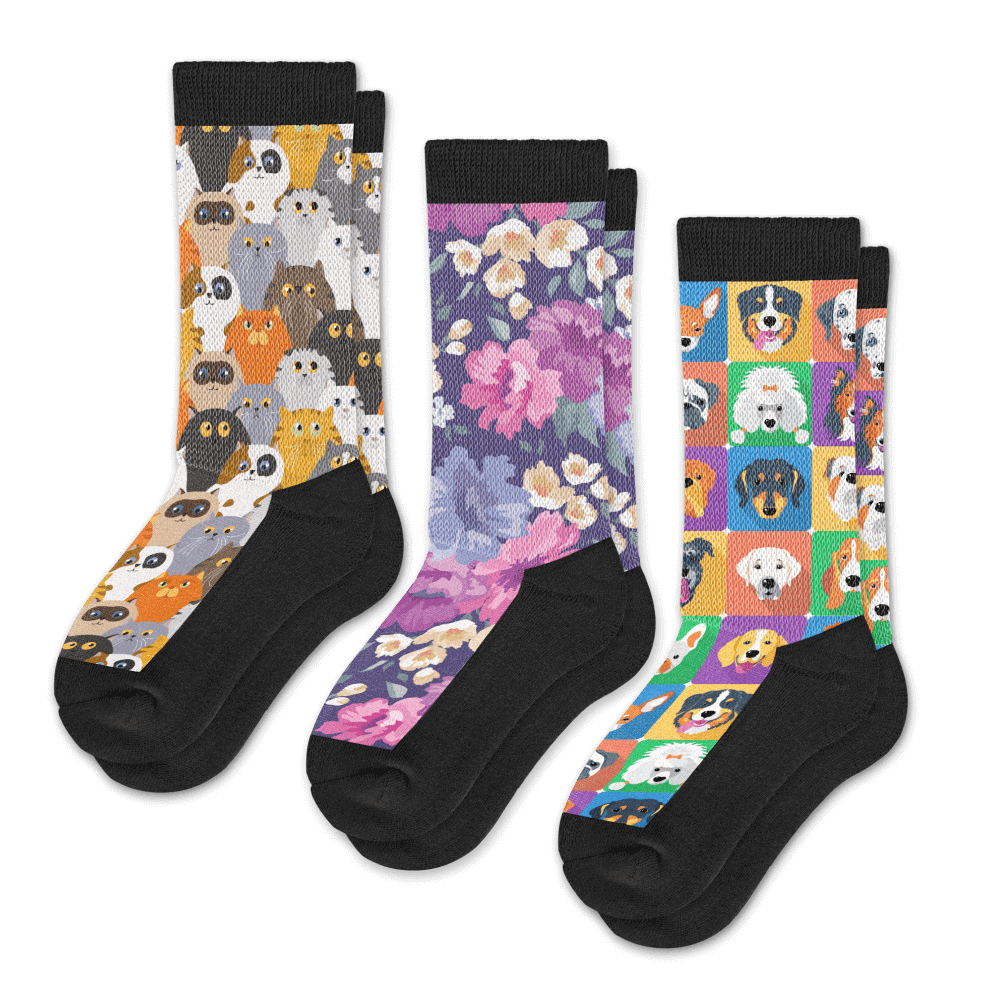 Paws & Petals EasyStretch™ Socks Bundle 3-Pack
