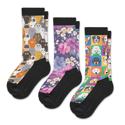 Paws & Petals EasyStretch™ Socks Bundle 3-Pack