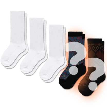 White & Mystery EasyStretch™ Socks Bundle 5-Pack
