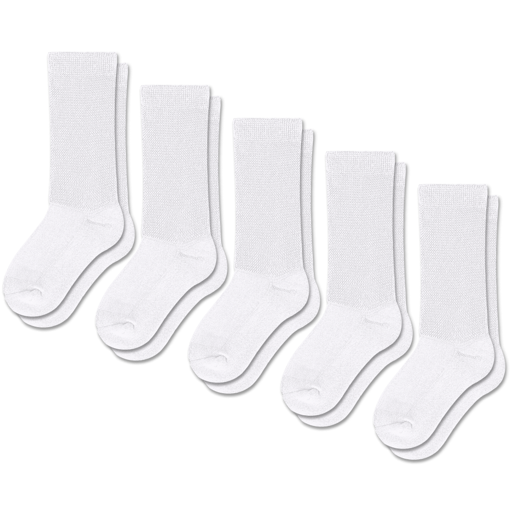 White EasyStretch™ Socks Bundle 5-Pack