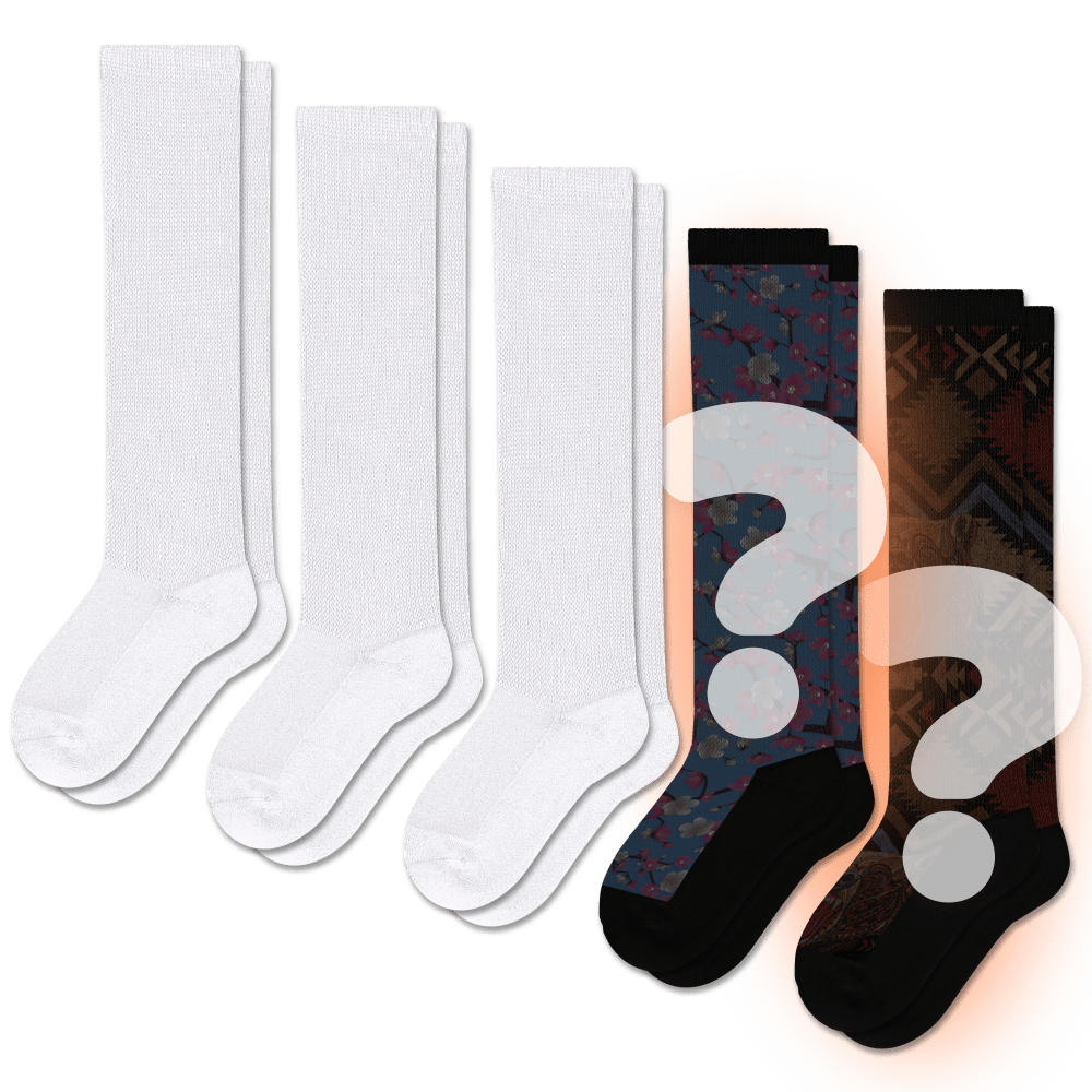 White & Mystery EasyStretch™ Socks Bundle 5-Pack
