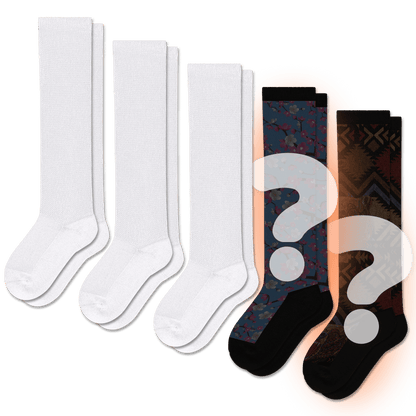 White & Mystery EasyStretch™ Socks Bundle 5-Pack