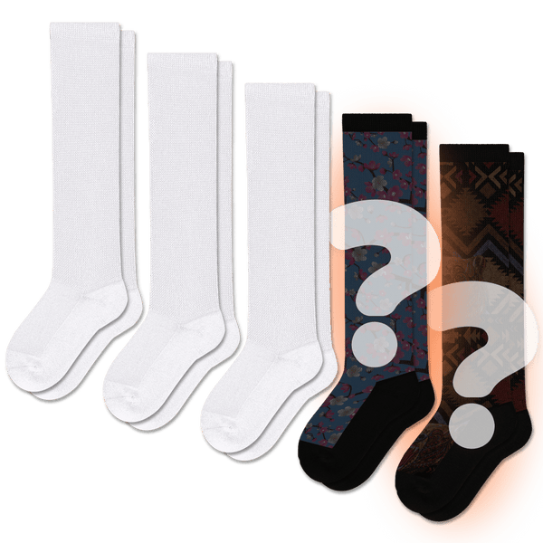 White & Mystery EasyStretch™ Socks Bundle 5-Pack