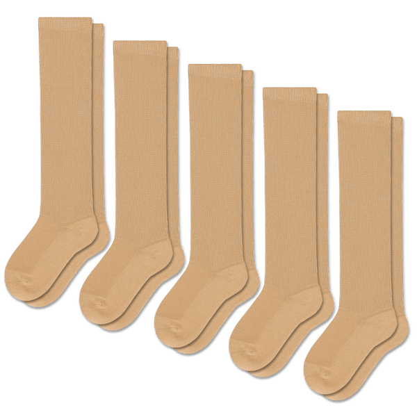 Tan EasyStretch™ Socks Bundle 5-Pack