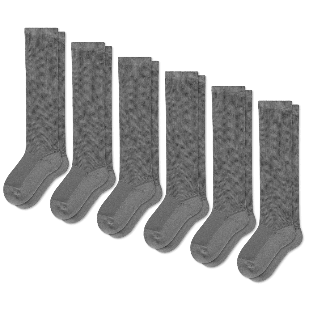 Gray EasyStretch™ Socks Bundle 6-Pack