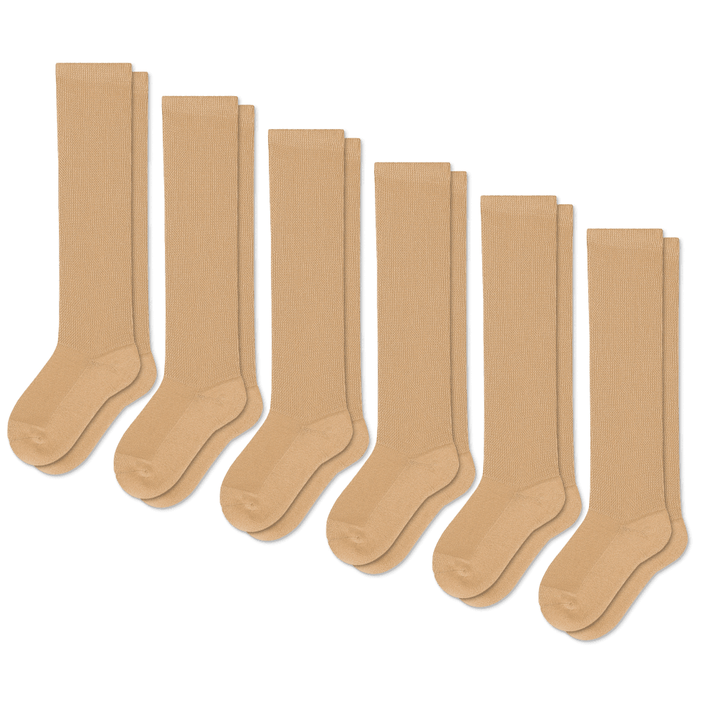 Tan EasyStretch™ Socks Bundle 6-Pack
