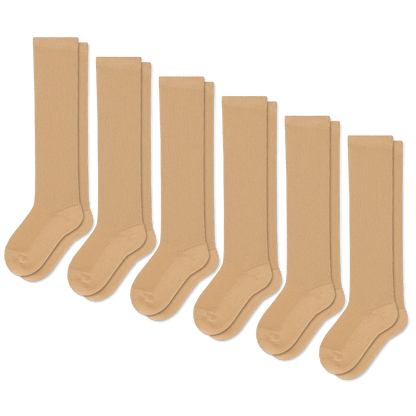 Tan EasyStretch™ Socks Bundle 6-Pack