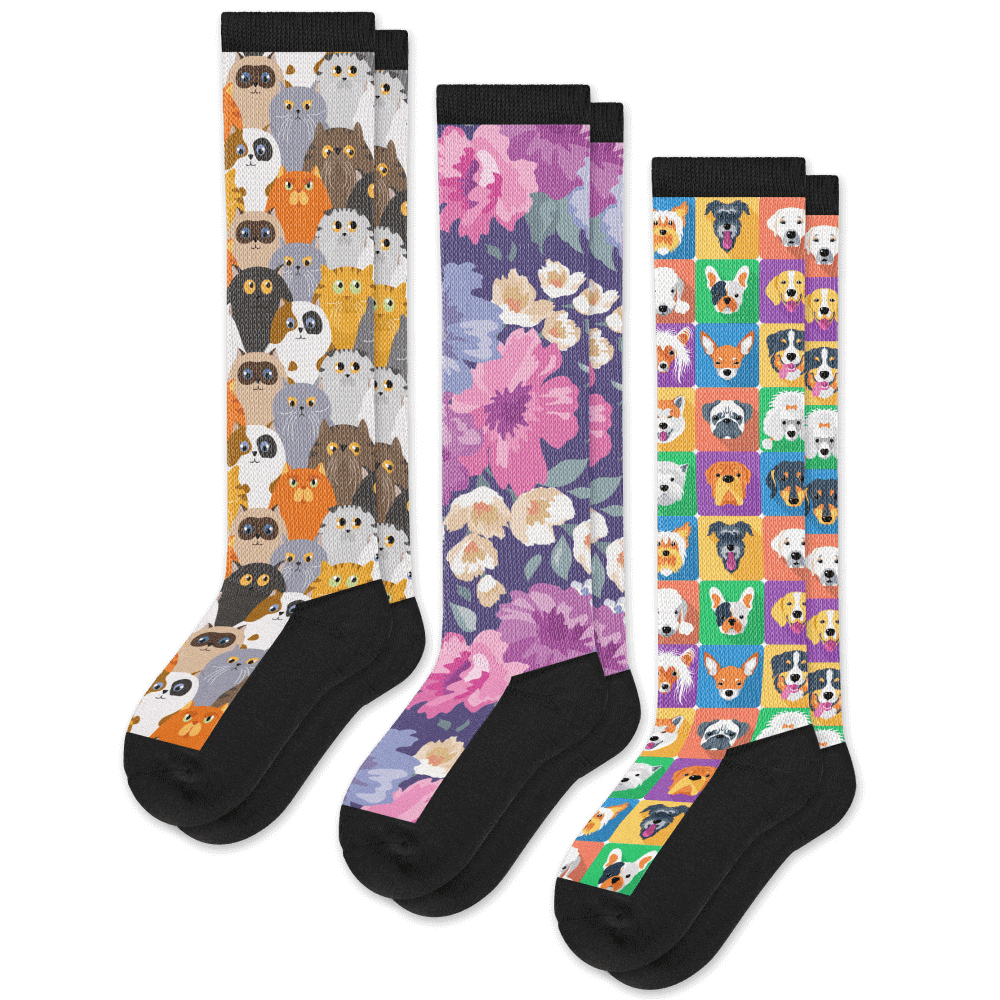 Paws & Petals EasyStretch™ Socks Bundle 3-Pack