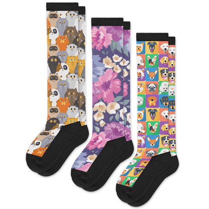 Paws & Petals EasyStretch™ Socks Bundle 3-Pack