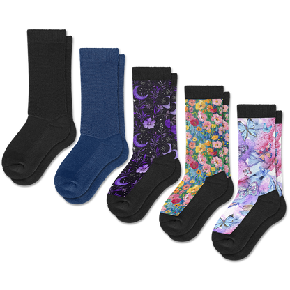 Garden Glow Comfort EasyStretch™ Socks Bundle 5-Pack