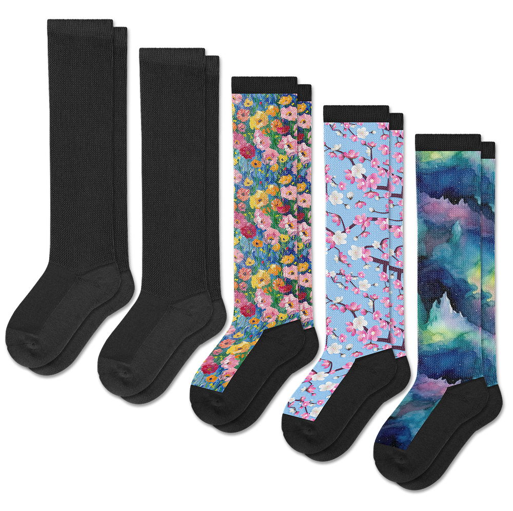 Twilight Bloom Comfort EasyStretch™ Socks Bundle 5-Pack