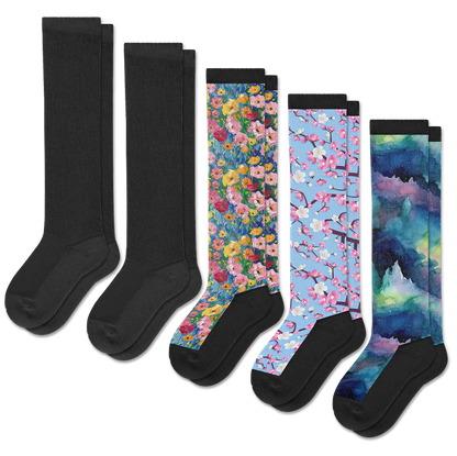 Twilight Bloom Comfort EasyStretch™ Socks Bundle 5-Pack