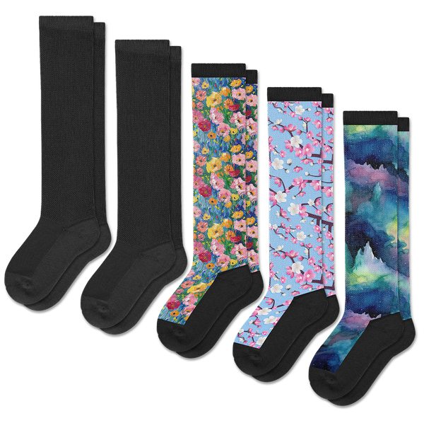 Twilight Bloom Comfort EasyStretch™ Socks Bundle 5-Pack