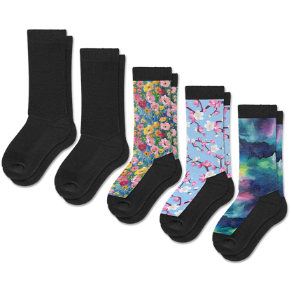 Twilight Bloom Comfort EasyStretch™ Socks Bundle 5-Pack
