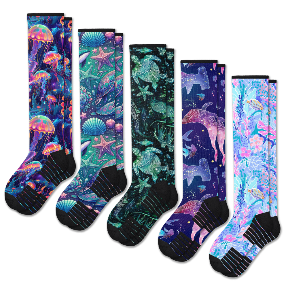 Neon Tide Compression Socks 5-Pack Bundle