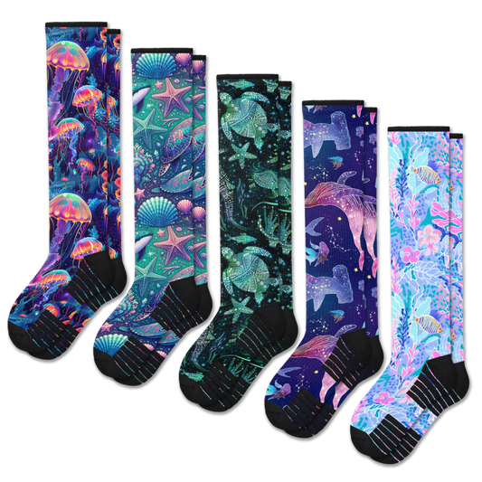 Neon Tide Compression Socks 5-Pack Bundle
