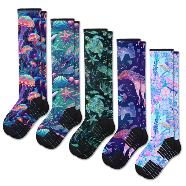 Neon Tide Compression Socks 5-Pack Bundle
