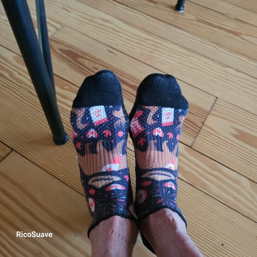 Mike Z. wearing our socks