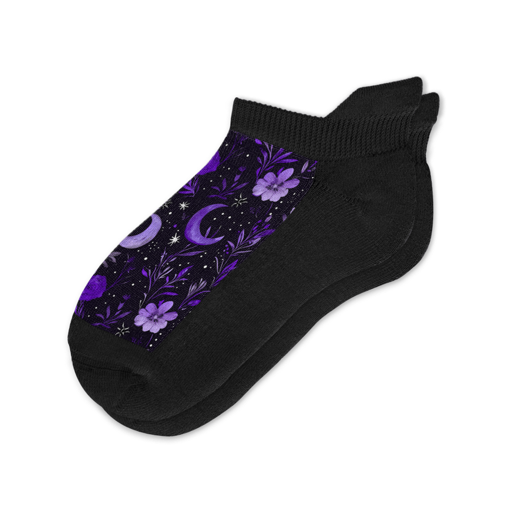 Purple Moon Ankle Socks
