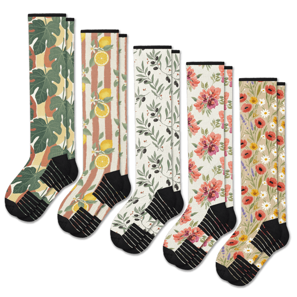 Summer Harvest Compression Socks 5-Pack Bundle