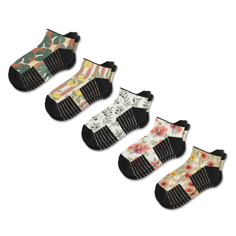 Summer Harvest Ankle Compression Socks 5-Pack Bundle