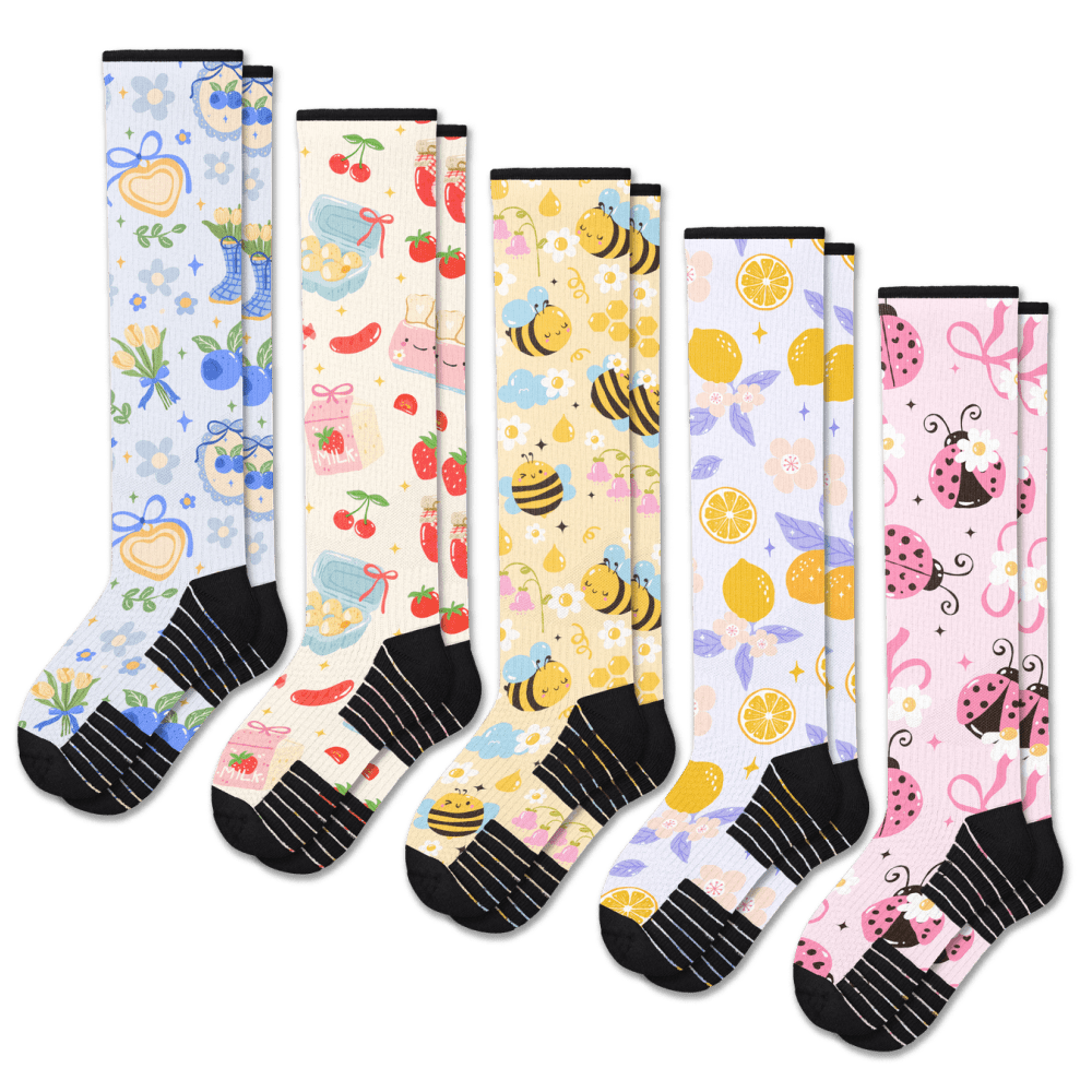 Summer Picnic Compression Socks 5-Pack Bundle