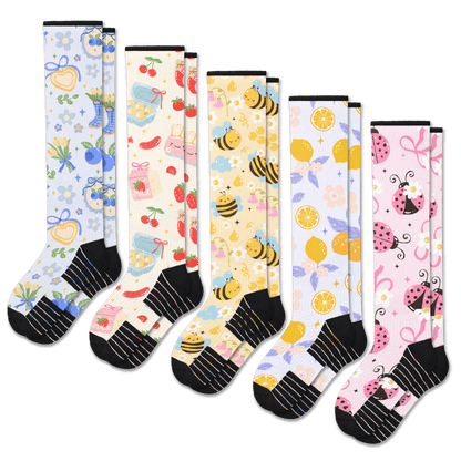 Summer Picnic Compression Socks 5-Pack Bundle