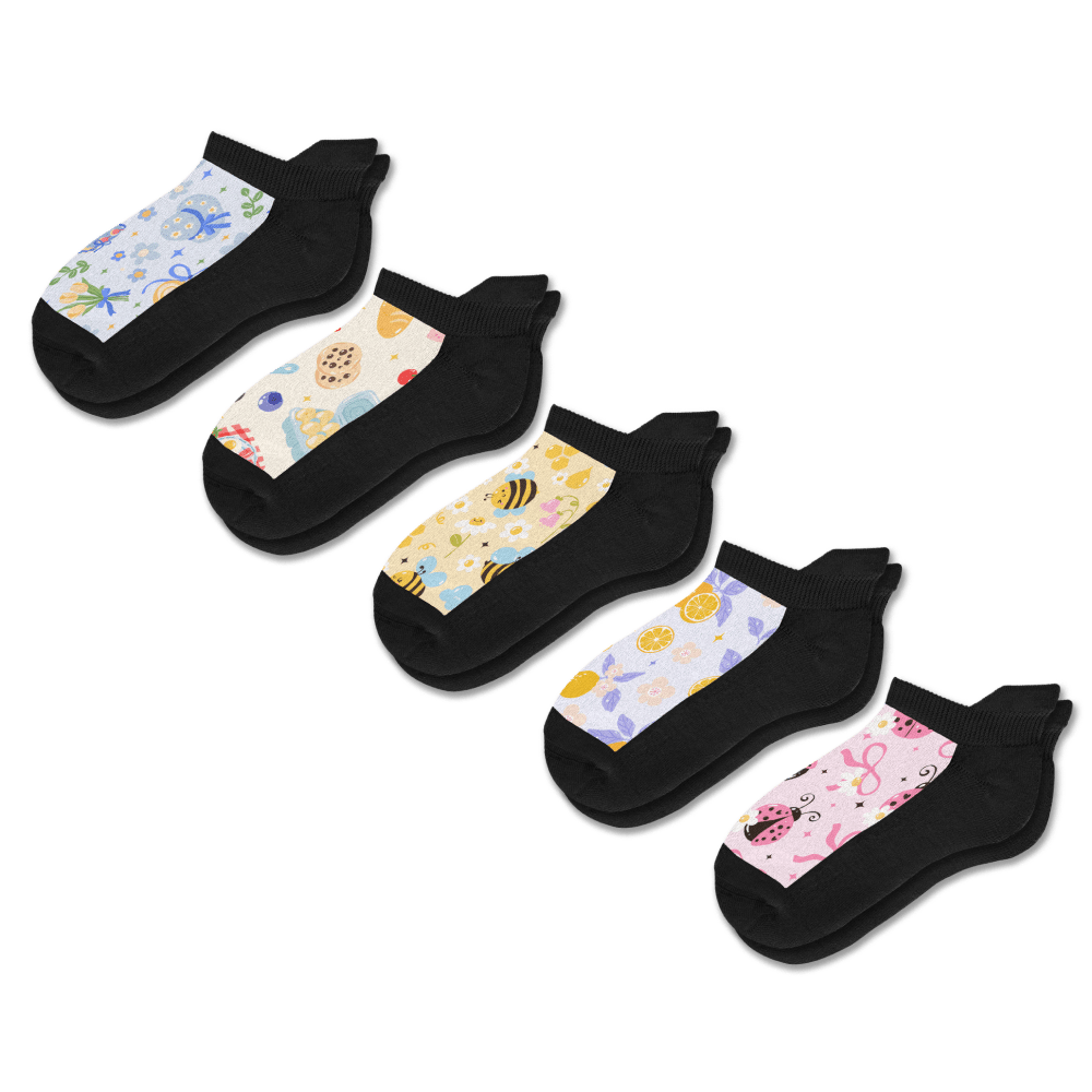 Summer Picnic Ankle Socks 5-Pack Bundle