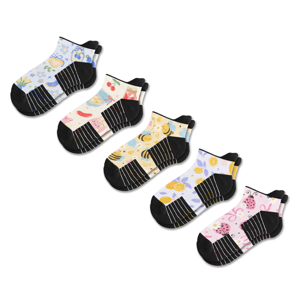 Summer Picnic Ankle Compression Socks 5-Pack Bundle