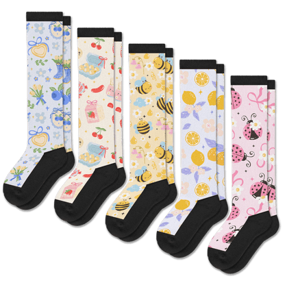 Summer Picnic EasyStretch™ Socks 5-Pack Bundle