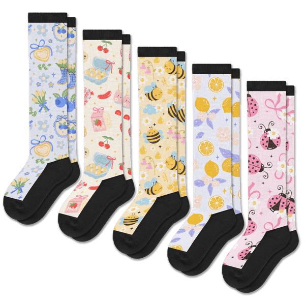 Summer Picnic EasyStretch™ Socks 5-Pack Bundle