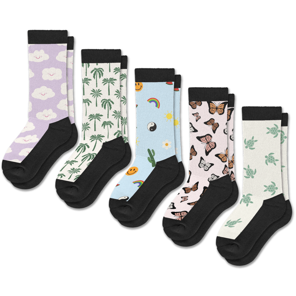 Happy Vibes EasyStretch™ Socks 5-Pack Bundle