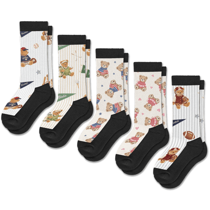 Teddy Bears EasyStretch™ Socks 5-Pack Bundle