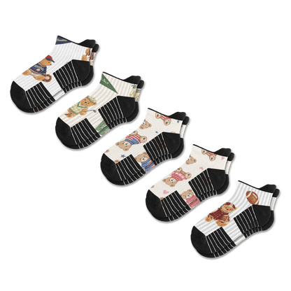 Teddy Bears Ankle Compression Socks 5-Pack Bundle