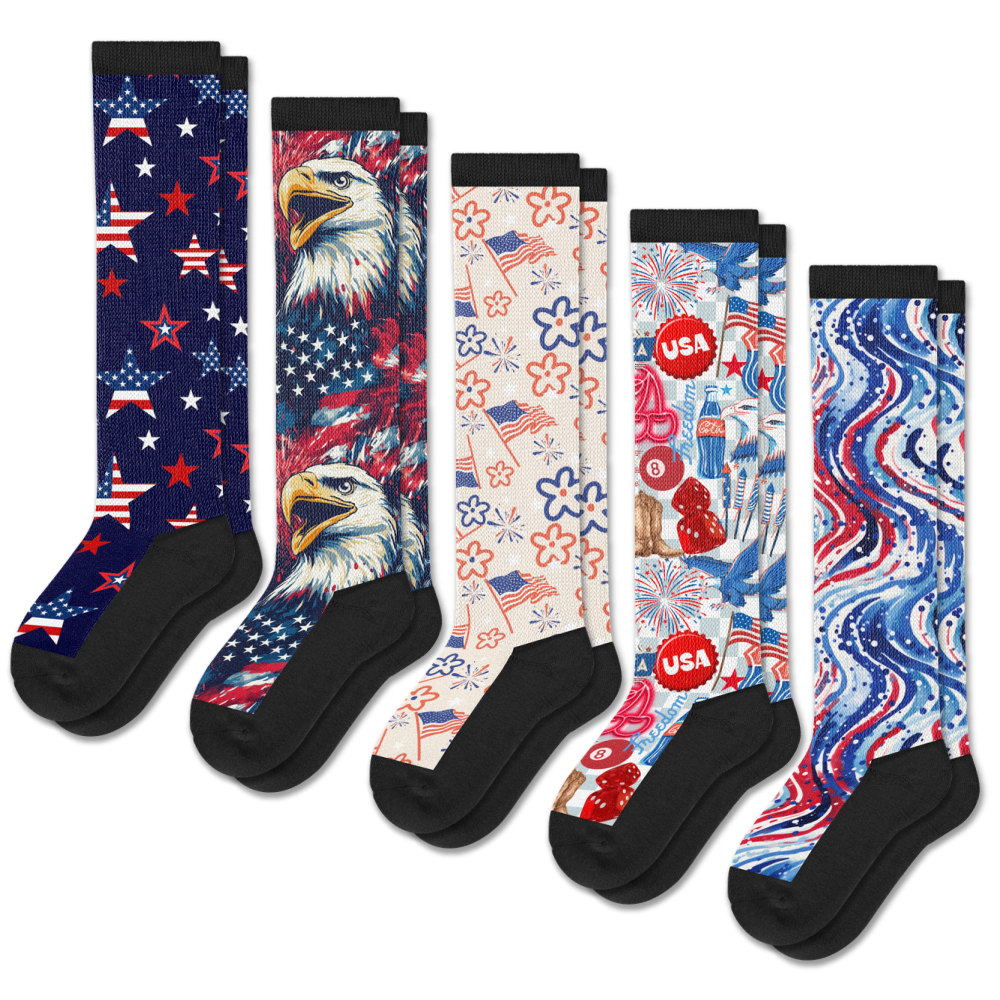 All American EasyStretch™ Socks 5-Pack Bundle
